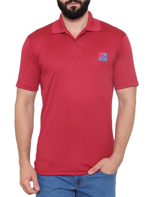 solid red polyester polo t-shirt - 12305463 - Very Small Image - 1