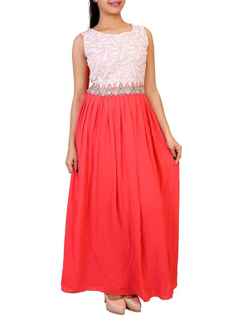 orange georgette dress - 12307223 - Very Small Image - 1