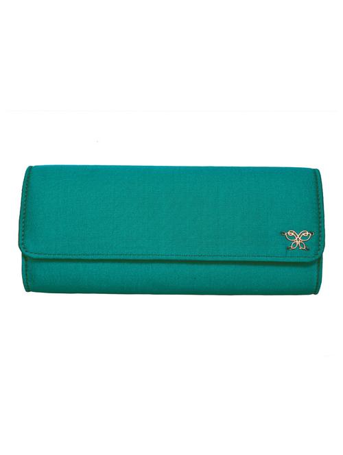 green silk clutch - 12308186 - Very Small Image - 1