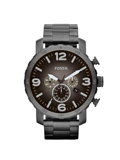 Fossil Nate JR1437 Men's Chronograph Stainless Steel Watch - 12314137 - Very Small Image - 1
