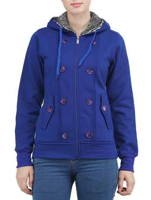blue fleece hooded jacket - 12315069 - Very Small Image - 1
