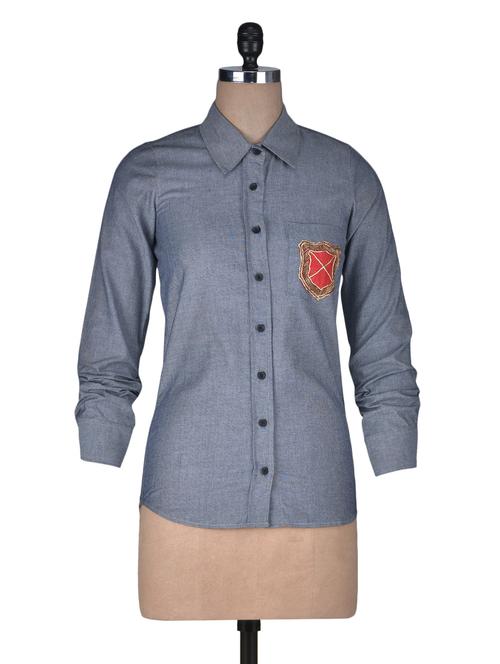 grey poly cotton shirt - 1232118 - Very Small Image - 1