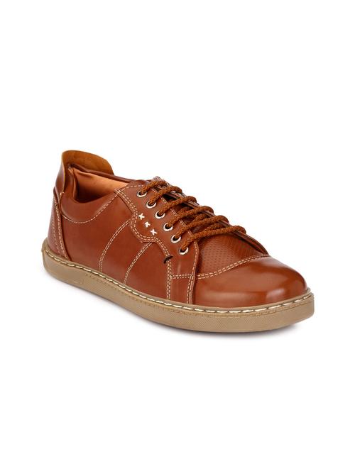 tan synthetic lace up sneakers - 12322839 - Very Small Image - 1