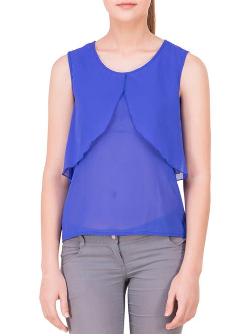 blue georgette layered top - 12324582 - Very Small Image - 1