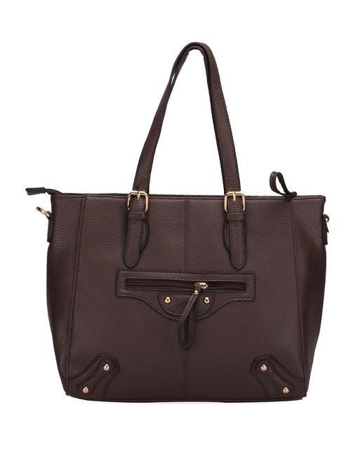 brown leatherette handbag with sling - 12333744 - Very Small Image - 1