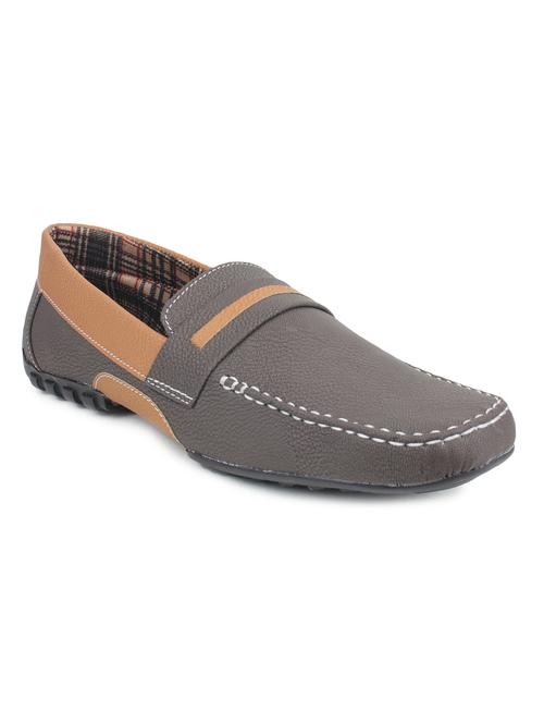 brown synthetic slip on loafers - 12333926 - Very Small Image - 1