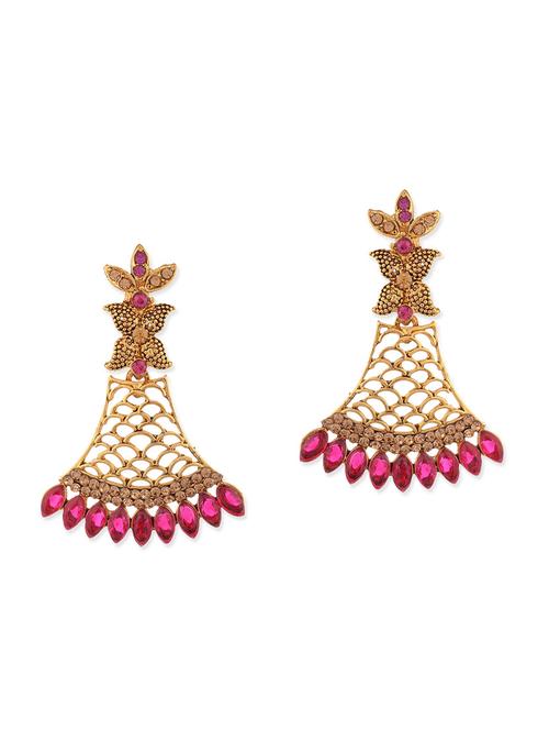 golden metal chandellier earrings - 12337330 - Very Small Image - 1