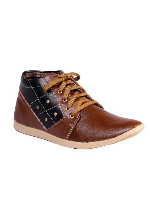 tan synthetic lace up sneakers - 12339378 - Very Small Image - 1