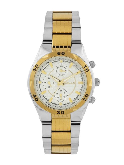 omax white dial men's analog watch - ss544 - 12341450 - Very Small Image - 1