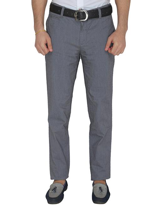 grey cotton chinos casual trousers - 12342519 - Very Small Image - 1