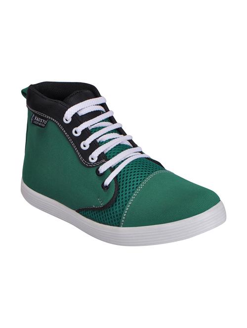 green synthetic lace up sneakers - 12353862 - Very Small Image - 1