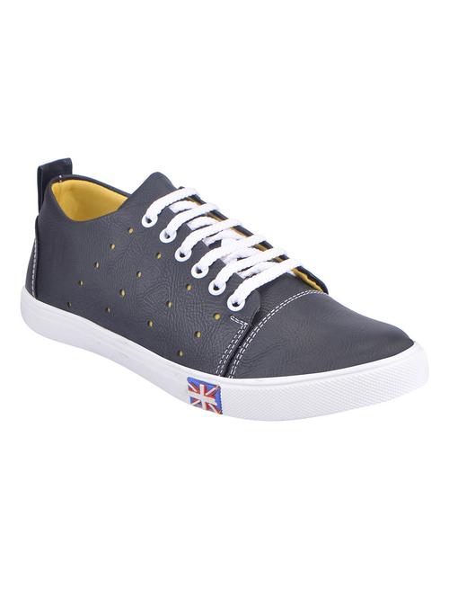 grey synthetic lace up sneakers - 12353904 - Very Small Image - 1