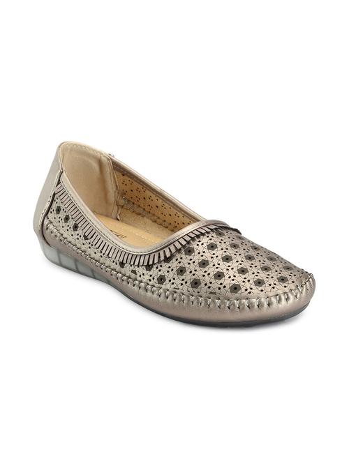 silver faux leather ballerina - 12359387 - Very Small Image - 1