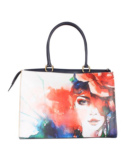 multi printed leatherette handbag - 12359532 - Very Small Image - 1