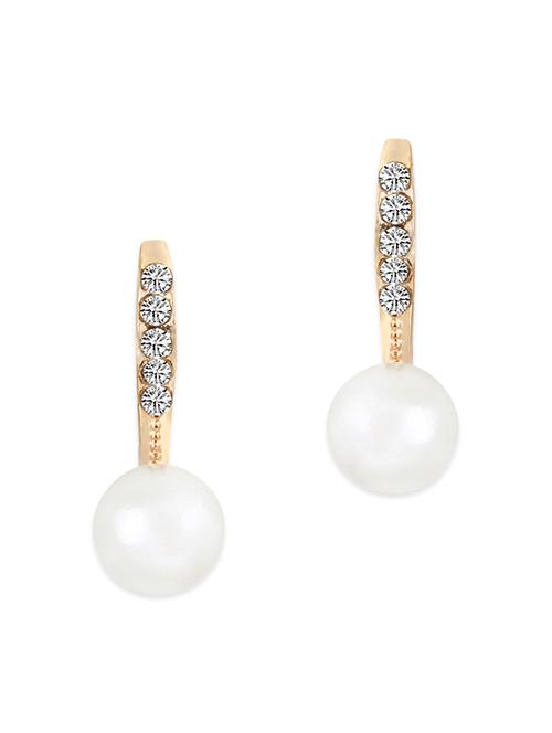 white faux pearl metal drop earrings - 12363472 - Very Small Image - 1