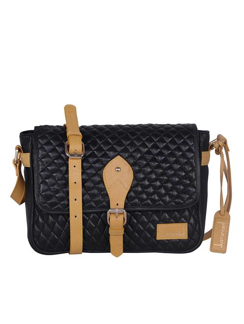 black leather quilted sling bag - 12370798 - Very Small Image - 1