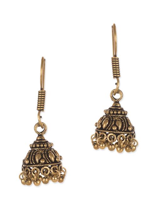 oxidized metal jhumka earring - 12371249 - Very Small Image - 1