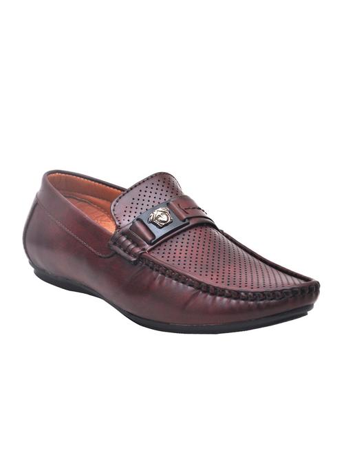 brown synthetic slip on loafers - 12371294 - Very Small Image - 1