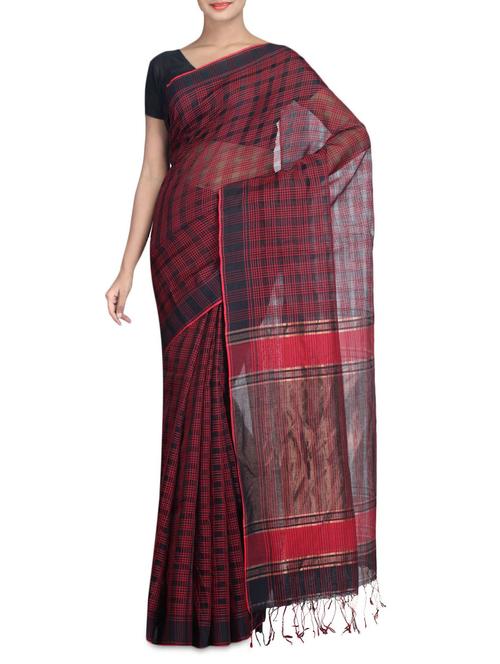 red with silk cotton saree - 1237782 - Very Small Image - 1