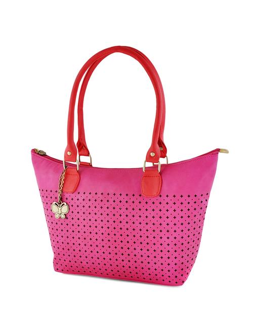 pink leatherette cutwork handbag - 12379490 - Very Small Image - 1