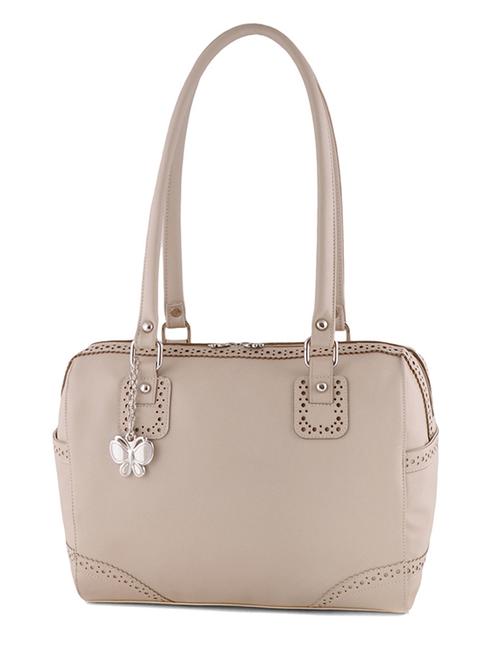 Beige leatherette handbag - 12379536 - Very Small Image - 1