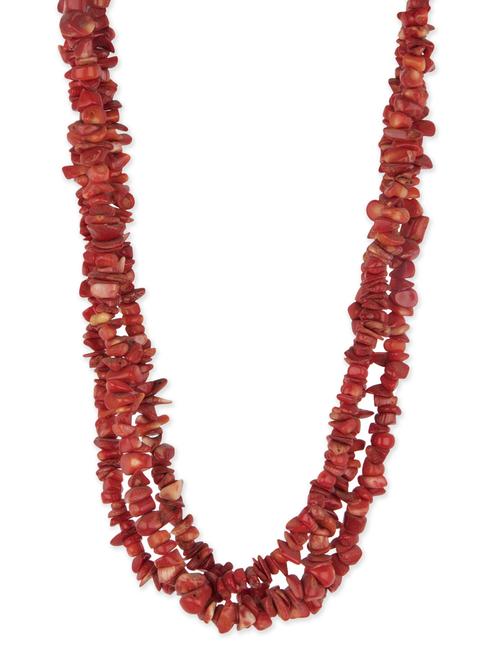 Red beads embellished layered necklace - 12380144 - Very Small Image - 1