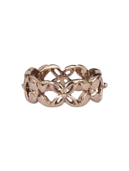 Gold floral metal ring - 12380217 - Very Small Image - 1