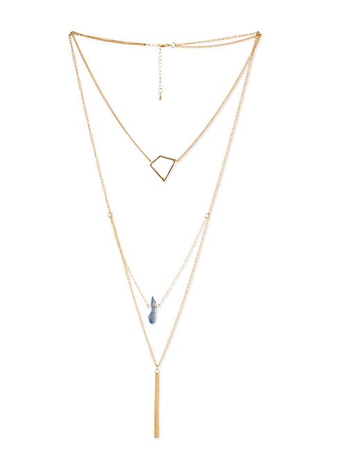 gold metal chain layered necklace - 12382028 - Very Small Image - 1