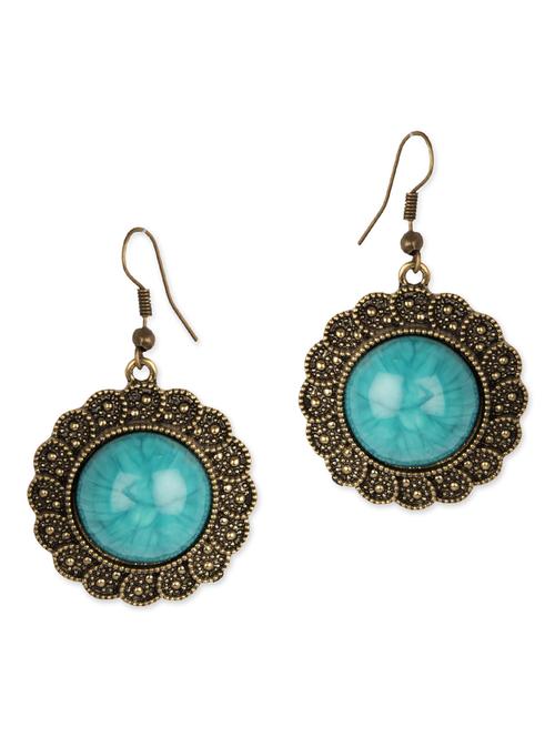 Antique gold embellished metal earrings - 12383488 - Very Small Image - 1