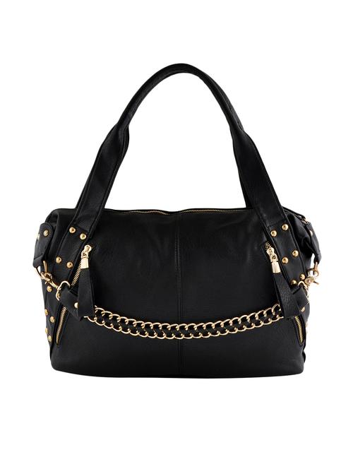 black leatherette textured handbag - 12392046 - Very Small Image - 1