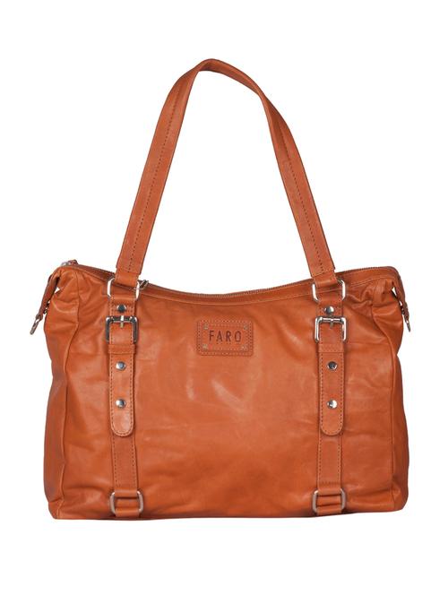 Tan leather handbag - 12393684 - Very Small Image - 1