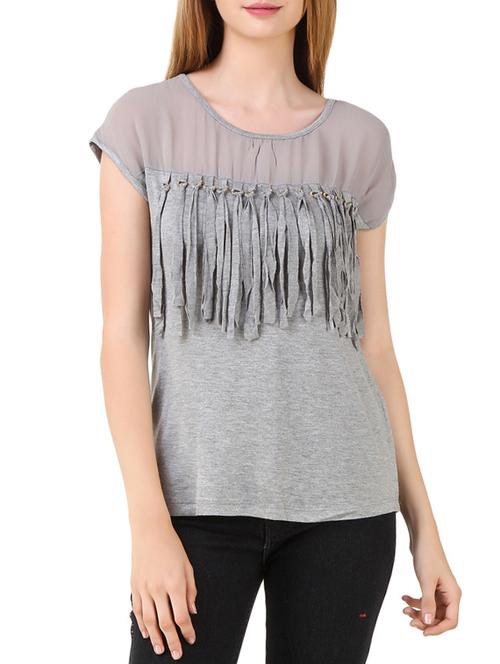 grey viscose top - 12394248 - Very Small Image - 1