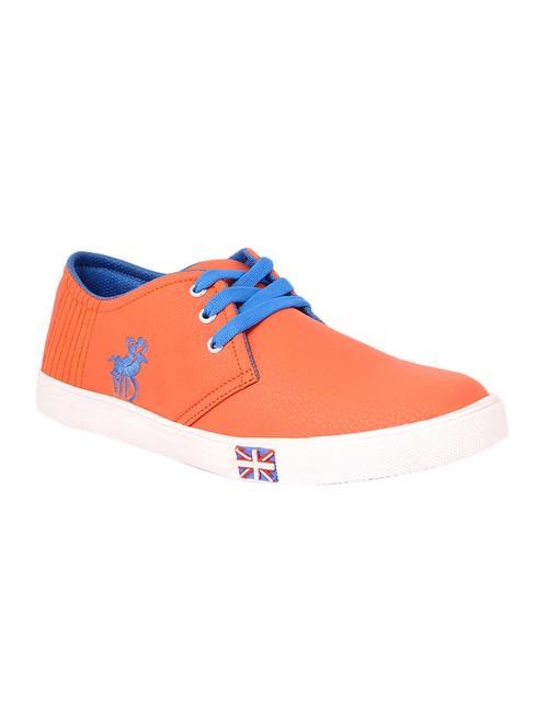 orange synthetic lace up sneakers - 12394905 - Very Small Image - 1