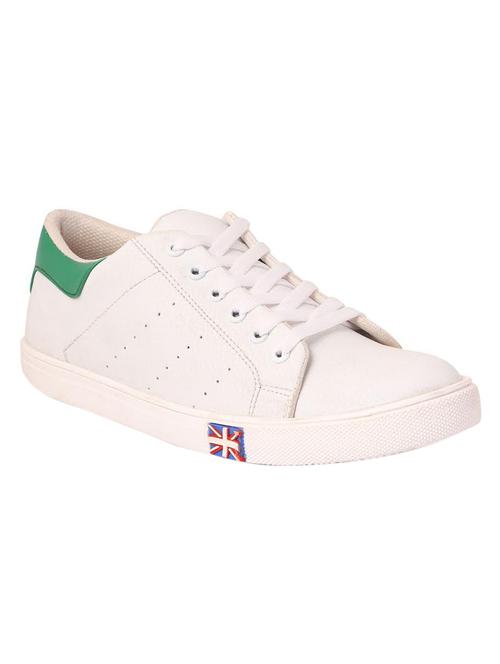 white synthetic lace up sneakers - 12394906 - Very Small Image - 1