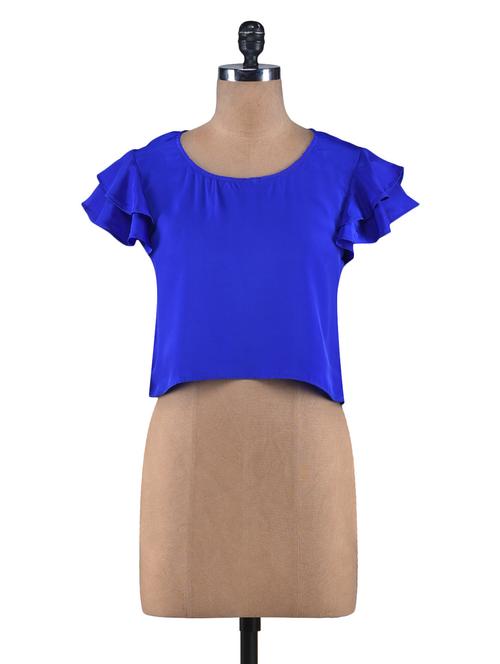 blue printed poly crepe top - 1239674 - Very Small Image - 1