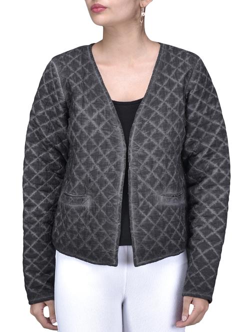 charcoal grey quilted cotton jacket - 1239788 - Very Small Image - 1