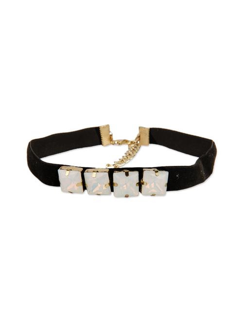 black glass stone embellished choker - 12398715 - Very Small Image - 1