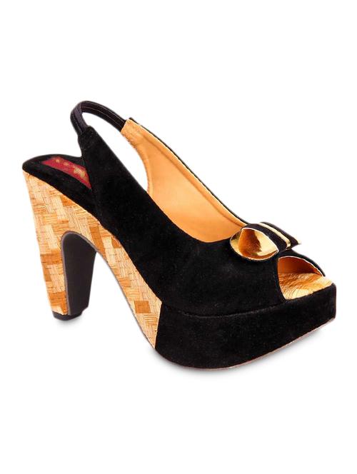 black leatherette comfort flats - 1239948 - Very Small Image - 1