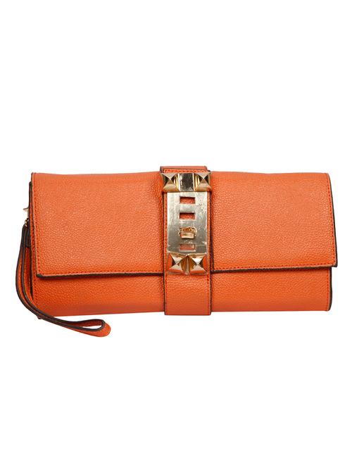 tan leatherette textured clutch - 12402840 - Very Small Image - 1