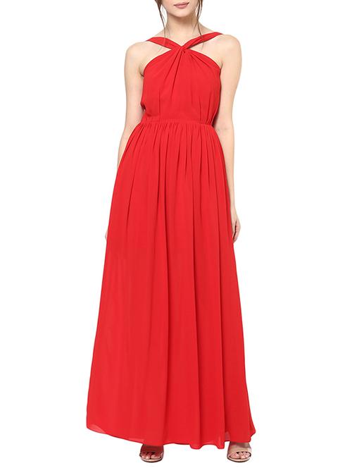 red georgette dress - 12403179 - Very Small Image - 1