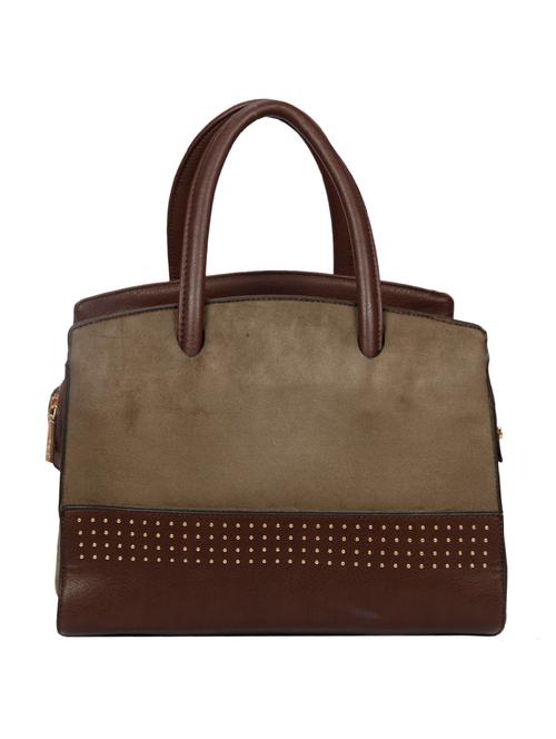 brown leatherette studded handbag - 12404130 - Very Small Image - 1