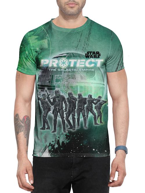 green polyester graphic print t-shirt - 12405515 - Very Small Image - 1