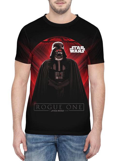black polyester graphic print t-shirt - 12405517 - Very Small Image - 1