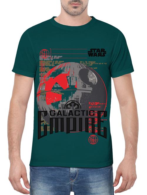 dark green polyester graphic print t-shirt - 12405522 - Very Small Image - 1
