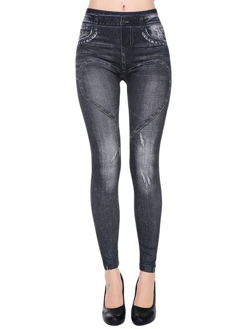 black polyester jeggings - 12407189 - Very Small Image - 1