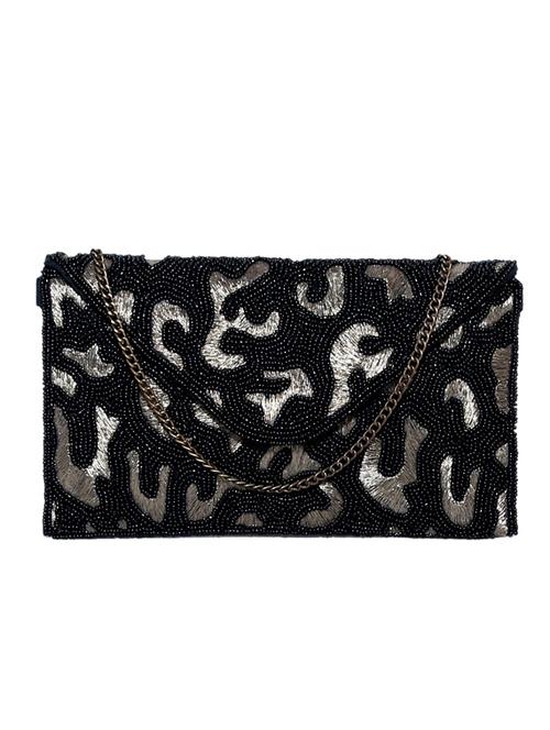 black cotton embellished clutch - 12410069 - Very Small Image - 1