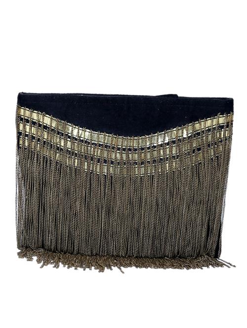 black cotton embellished clutch - 12410088 - Very Small Image - 1