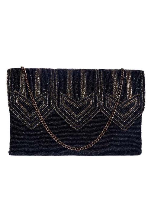 black cotton embellished clutch - 12410096 - Very Small Image - 1