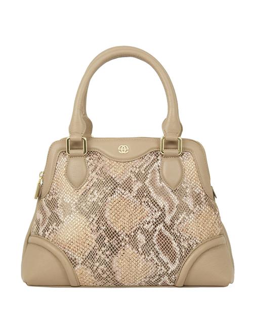 beige leather textured handbag - 12410917 - Very Small Image - 1
