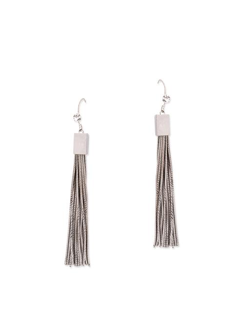 silver metal drop earring - 12411315 - Very Small Image - 1